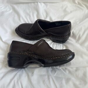 Sonoma Chocolate Brown Leather Clogs